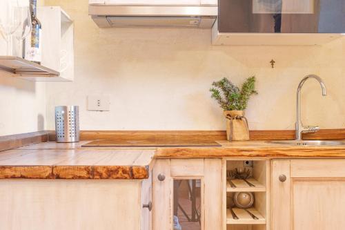 a kitchen with a sink and a counter top at Casone Ugolino in Donoratico