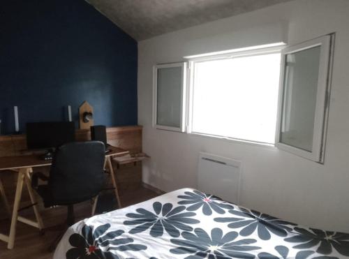 Postel nebo postele na pokoji v ubytování Gîte L'horizon
