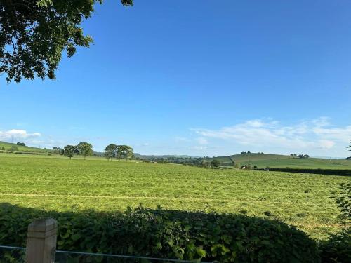 a field of green grass with a blue sky at 12 Field Views - 2 Bedrooms 2 bathrooms - 1 shower - 1 bath No sign written vans in High Hesket