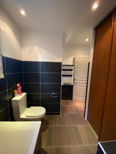 une salle de bain avec toilettes et lavabo dans l'établissement Résidence IN&OUT, à Loriol-du-Comtat