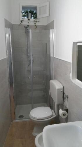 a bathroom with a shower with a toilet and a sink at MareMy Vasto Centro in Vasto