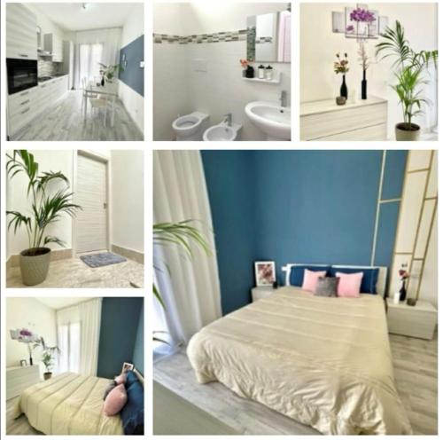 a collage of different pictures of a bedroom at Charmrooms in Castellammare del Golfo