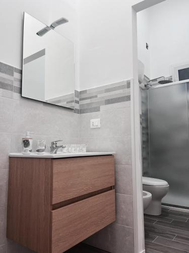 a bathroom with a sink and a toilet at Prestige house 10 appartamento in Scalea