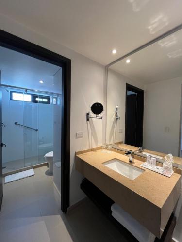 Koupelna v ubytování Hotel Morrison Zona Rosa