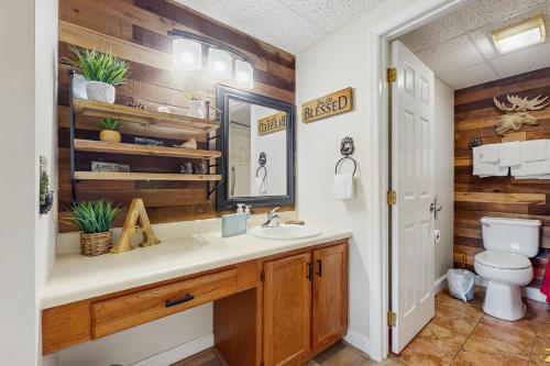a bathroom with a sink and a toilet at Rivers Edge Condo 407 in Pigeon Forge