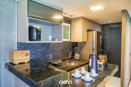 Kuchyň nebo kuchyňský kout v ubytování Ap Vista Mar no Duna Barcane by QAVI