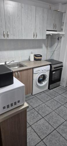 Kuchyň nebo kuchyňský kout v ubytování Garsoniera Drăgășani