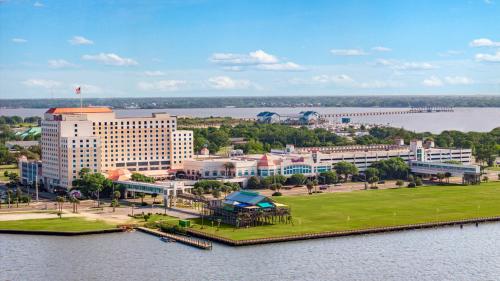 an aerial view of a city with a large building at Harrah's Gulf Coast, A Caesars Destination in Biloxi