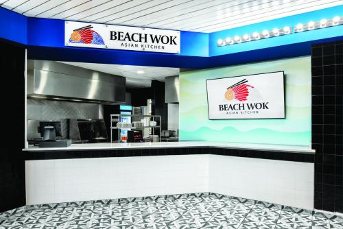 a break room at a restaurant with two signs at Harrah's Gulf Coast, A Caesars Destination in Biloxi