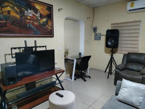 TV a/nebo společenská místnost v ubytování Beautiful and comfortable house