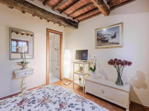 Μια τηλεόραση ή/και κέντρο ψυχαγωγίας στο Villa in Tuscany near Montecarlo Wine Cellars
