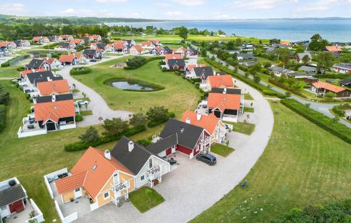 an aerial view of a residential neighborhood with houses at Gorgeous Home In Brenderup Fyn in Bro