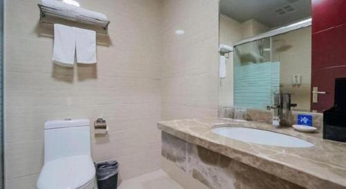 Koupelna v ubytování Bashan Hotel