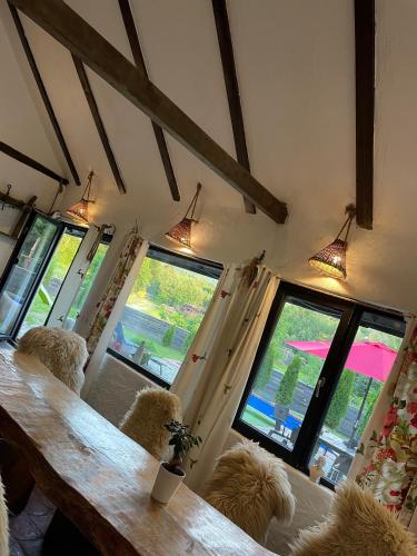 Χώρος καθιστικού στο Mountain Views Chalet