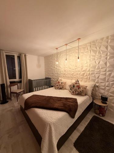 a bedroom with a large bed in a room at Chez Geremio - T4 - Centre Ville in Annecy