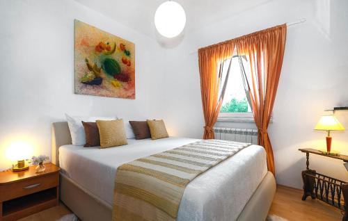 a bedroom with a large bed and a window at Pet Friendly Home In Lozovac in Lozovac