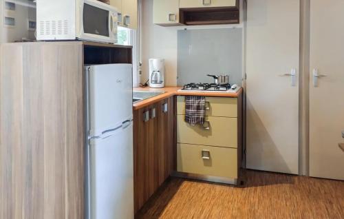 Kuchyň nebo kuchyňský kout v ubytování Pet Friendly StaCaravan In Aureilhan