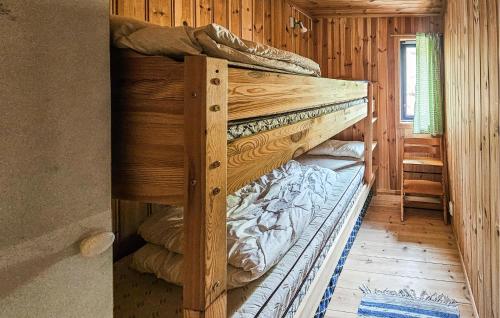 Katil dua tingkat atau katil-katil dua tingkat dalam bilik di Stunning Home In Edland With Sauna