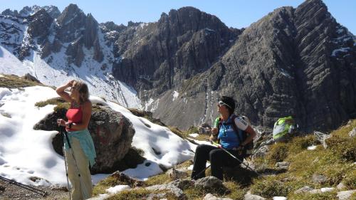 a man and a woman standing on a mountain at Allgaeuer-Landhaus-Stocker in Hopferau