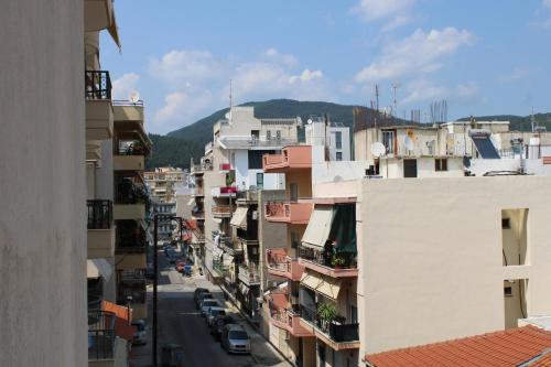 a view of a city street with buildings at Dream House 3 in Xanthi