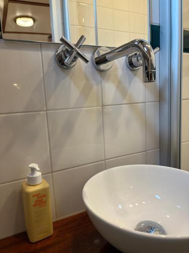 Bilik mandi di Hotelboot Zwaan