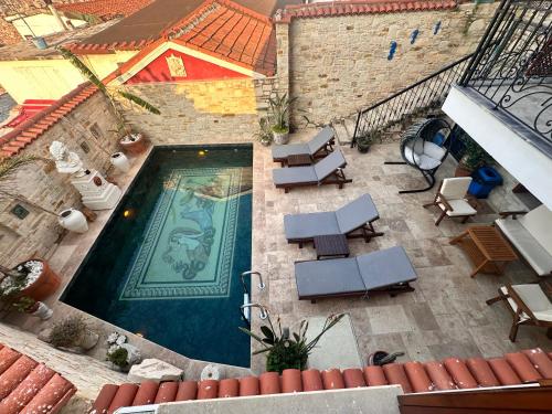 an overhead view of a swimming pool on a building at Villa Ephesus Hotel in Kusadası