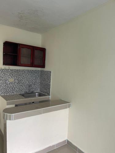 a kitchen with a sink and a counter top at Alexel Property 