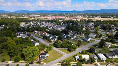 an aerial view of a small town with houses at 1939 Four Bed Rustic Escape by Casino in Ranson