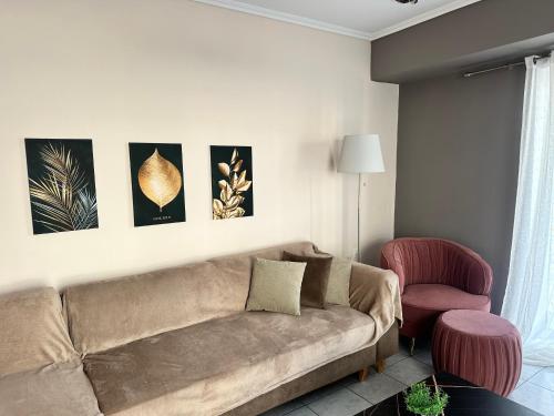 Area soggiorno di Pearls luxury apartment in Thessaloniki