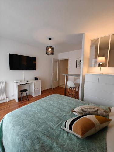 Et tv og/eller underholdning på T1 bis rénové Grenoble et parking