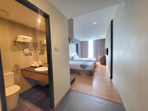Koupelna v ubytování Roxy Hotel & Apartments