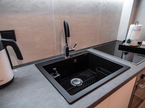 a kitchen sink with a faucet on a counter at Canva Living in Xanthi