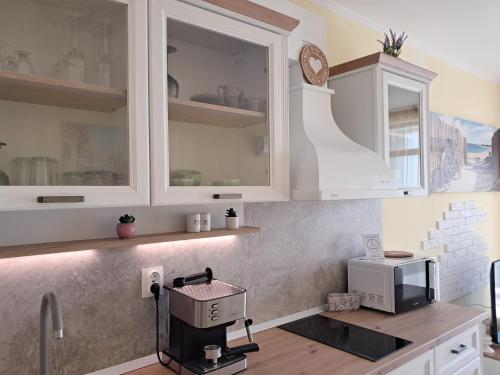 Kuchyň nebo kuchyňský kout v ubytování Apartment White dolphin GreeenLife