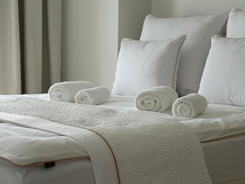 Postel nebo postele na pokoji v ubytování GOLD Apartment - Lotnisko Pyrzowice-Katowice