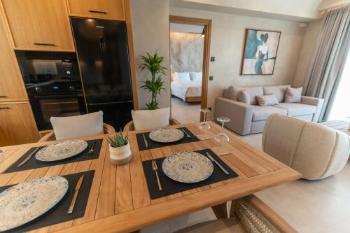 Kuchyň nebo kuchyňský kout v ubytování Akres Luxury Sea View Villas