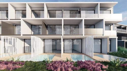 een kunstenaarsweergave van een gebouw met een zwembad bij Serbellas Boutique Hotel in Paphos City