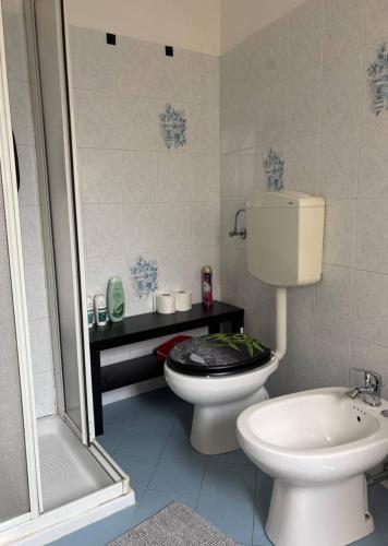 a bathroom with a toilet and a sink at Casa Minerva in Intra