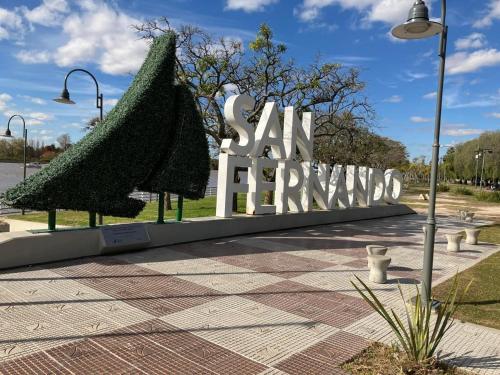 a sign for san francisco in a park at Modern apartment in San Fernando in San Fernando