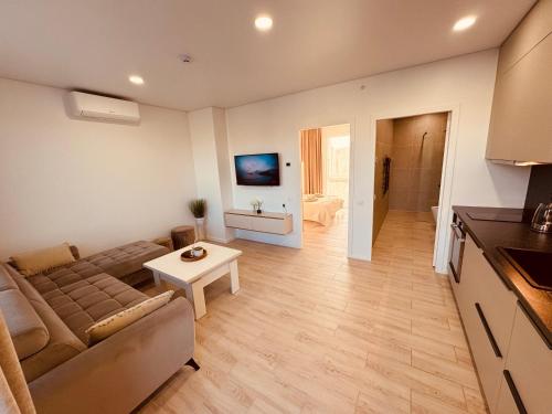 Μια τηλεόραση ή/και κέντρο ψυχαγωγίας στο Pool Resort Takas į jūrą Kunigiškės