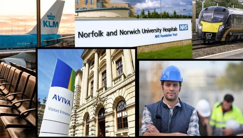 a collage of pictures of different buildings at City Center Ground Floor Flat With Patio &parking in Norwich