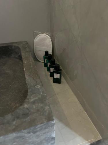a bathroom with a sink and a toilet in a room at The Cotton Suites B&B in Deerlijk