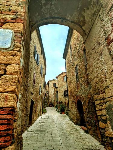 an alley in an old stone building with an archway at Il Muro d'Oro in San Dalmazio
