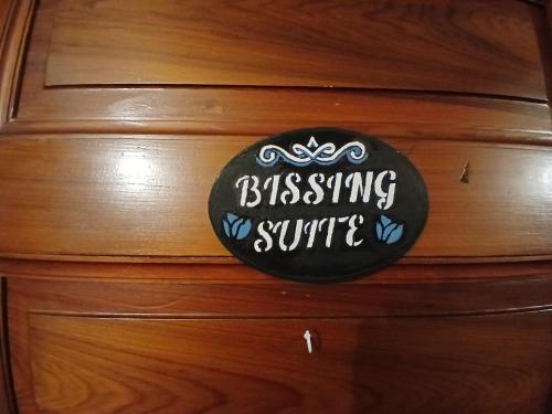 a wooden drawer with a sign that says blessying surprise at The Bissing House in Hays