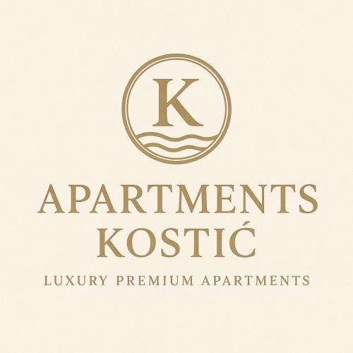 a letter k logo with a wave in a circle at Apartments Kostic- Sea view in Tivat