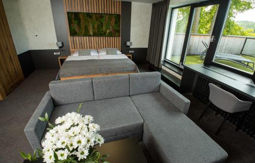 Voodi või voodid majutusasutuse Hotel Kras toas
