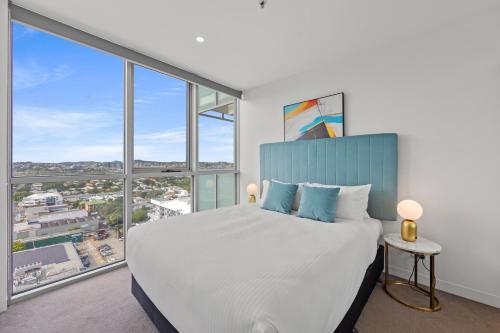 Ένα ή περισσότερα κρεβάτια σε δωμάτιο στο Trafalgar Lane Apartments by CLLIX