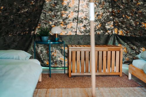 Private Olive Glamping with Tiny House and Two Tents