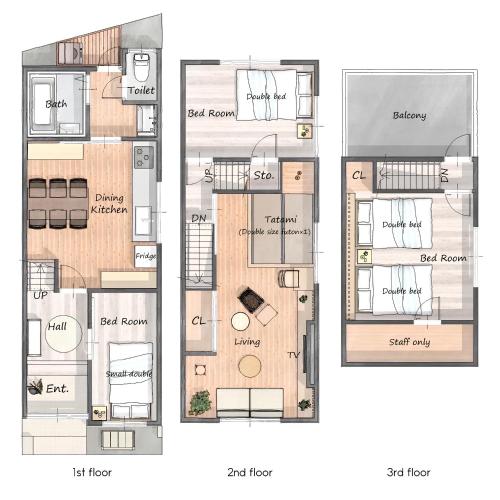 a floor plan of a house at Forest Japandi House in Osaka