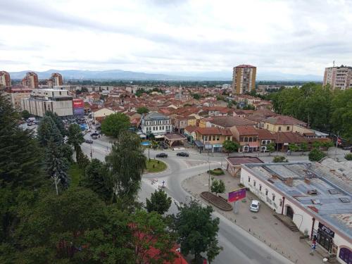 an aerial view of a town with a street at MaFi apartment in Bitola