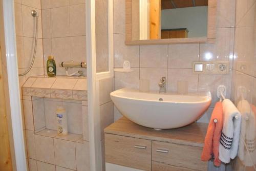 Koupelna v ubytování Haus Kraft